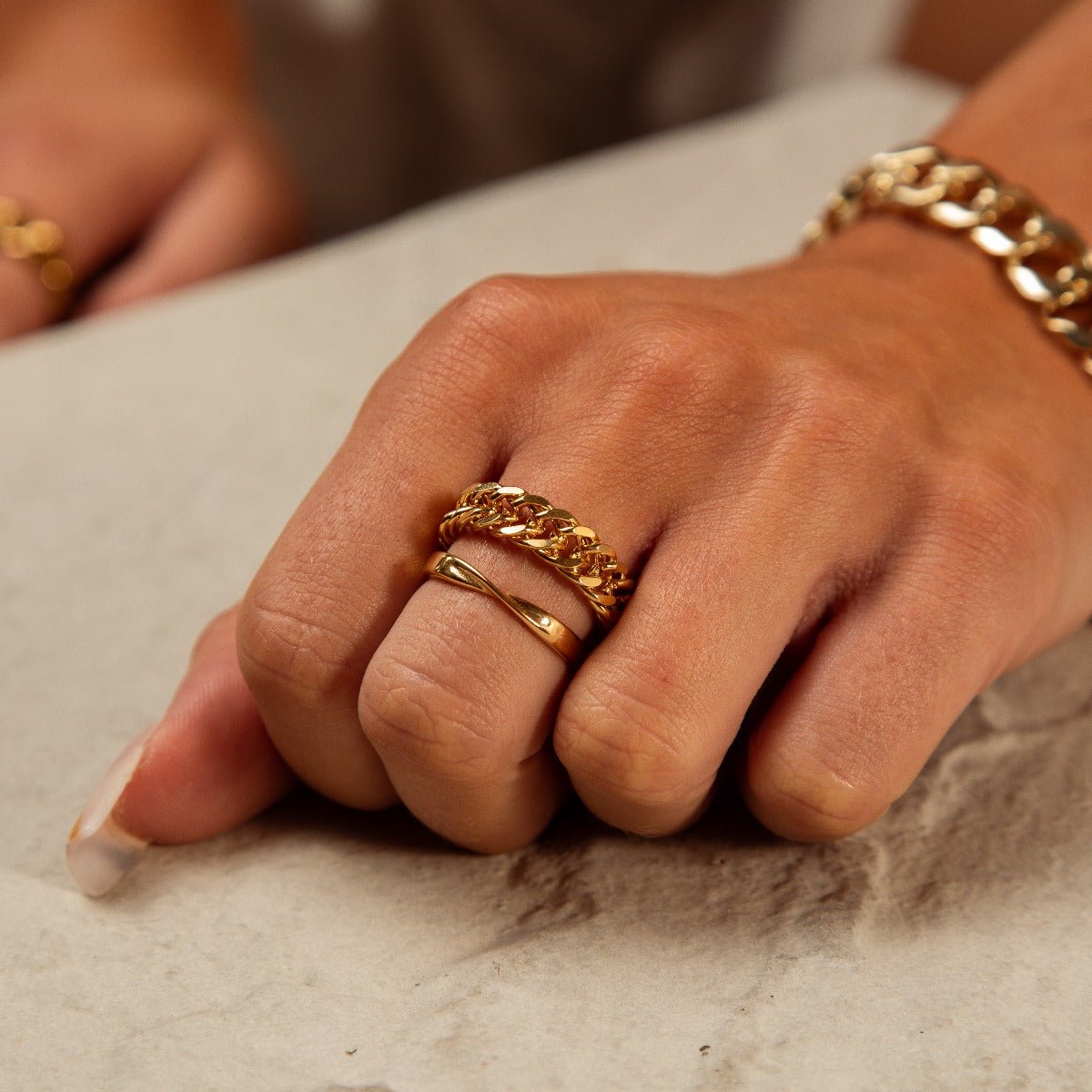 18K Gold Plated Ring Chain