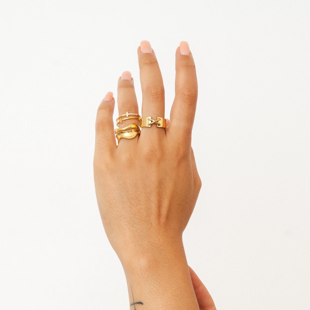 18K Gold Plated Ring Cross