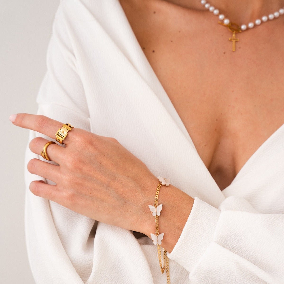 18K Gold Plated Ring Buckle