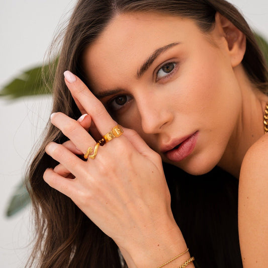 18K Gold Plated Ring Buckle