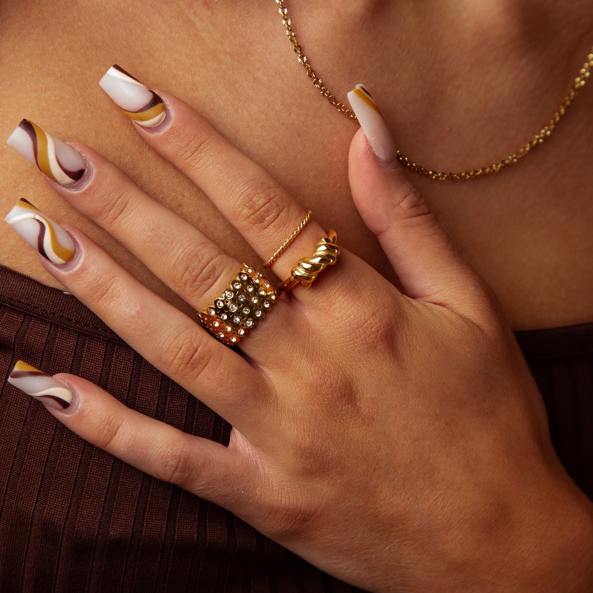 18K Gold Plated Ring Twist