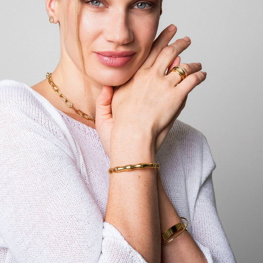 Bamboo Bracelet 18K Gold Plated