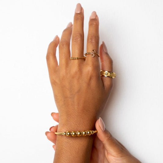 Adjustable Spheres Anti-stress Bracelet 18K Gold Plated