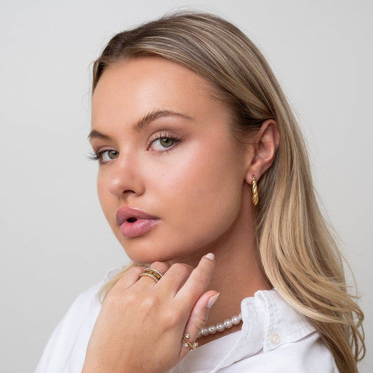 Twisted Hoop Earring 18K Gold Plated