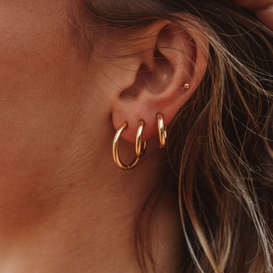 Trio of Hoops Earring 18K Gold Plated
