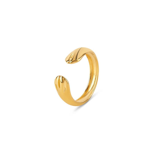 Adjustable Hug Ring 18K Gold Plated