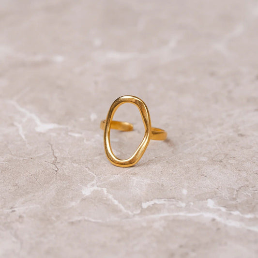 Abstract Organic Contour Ring 18K Gold Plated