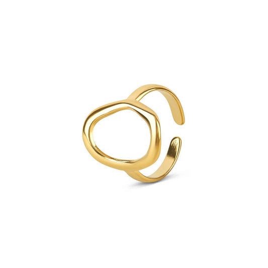 Abstract Organic Contour Ring 18K Gold Plated
