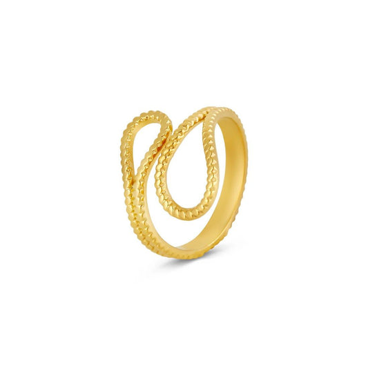 Ava Abstract Adjustable Ring 18K Gold Plated