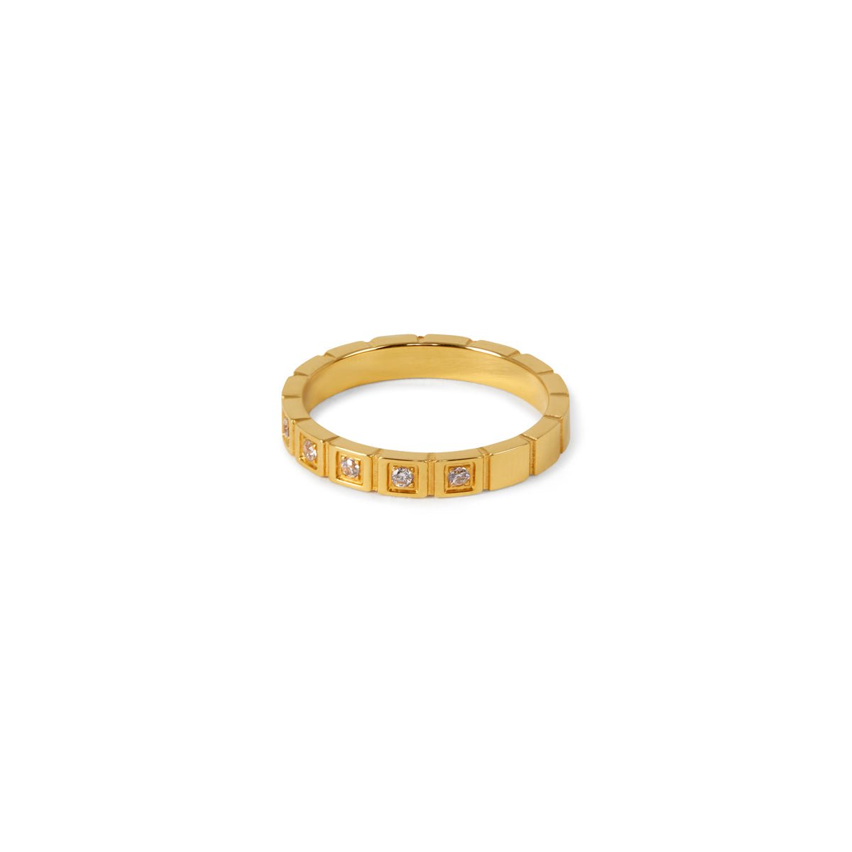 Ring Stone Blocks 18K Gold Plated