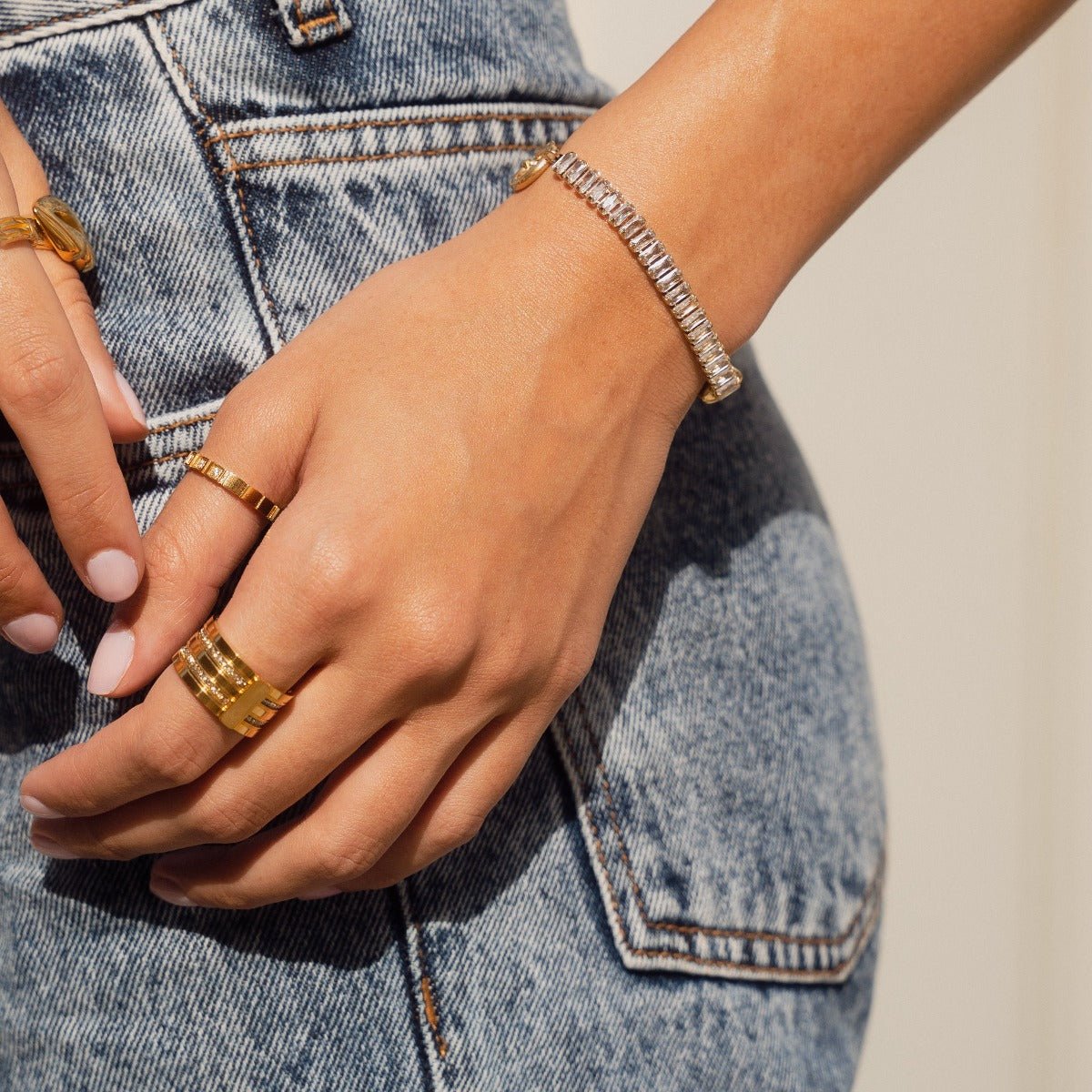 Ring Caviar Stack 18K Gold Plated