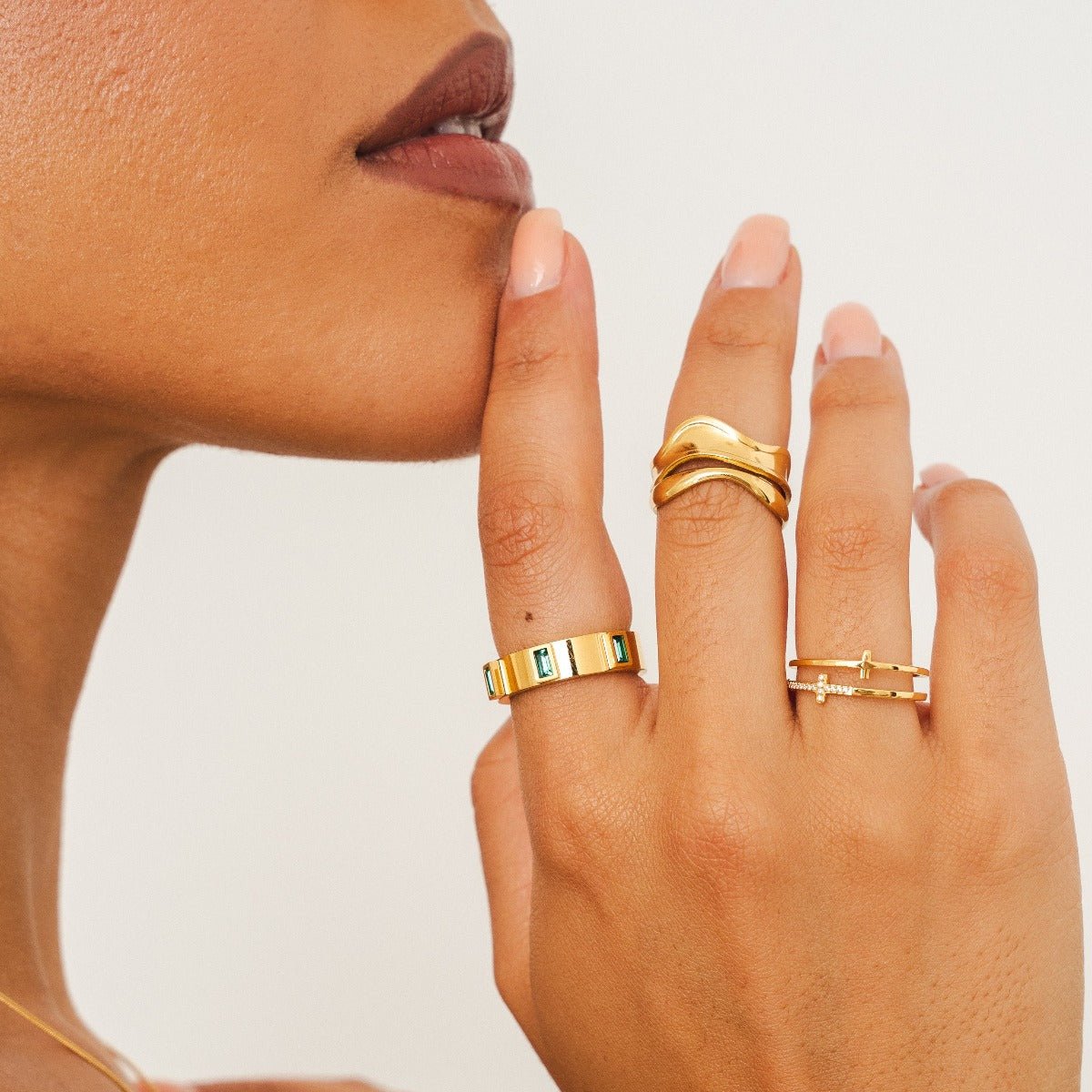 18K Gold Plated Ring Cross