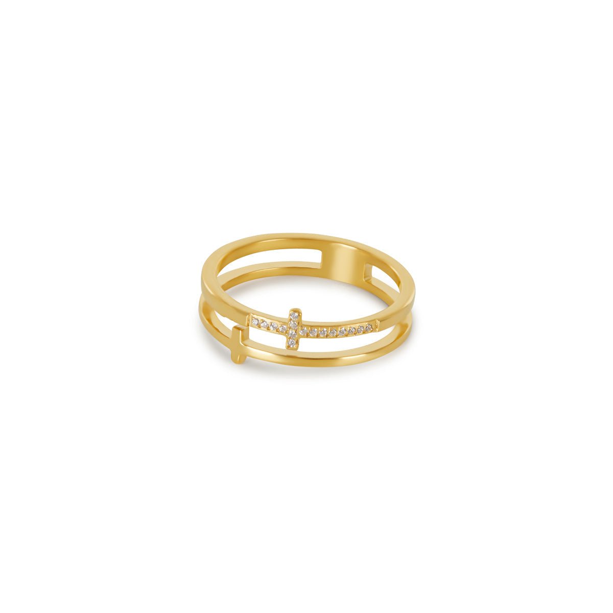 18K Gold Plated Ring Cross