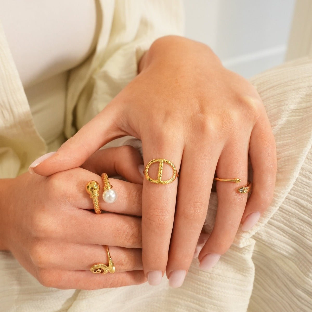 Ring Elegance Pearl 18K Gold Plated