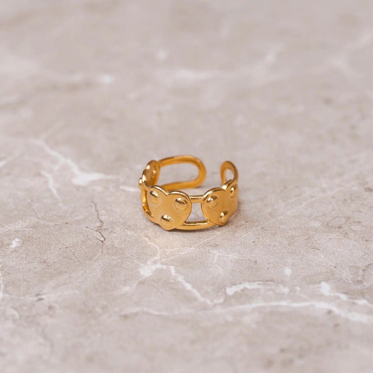 Ring Eterno Heart Adjustable 18K Gold Plated