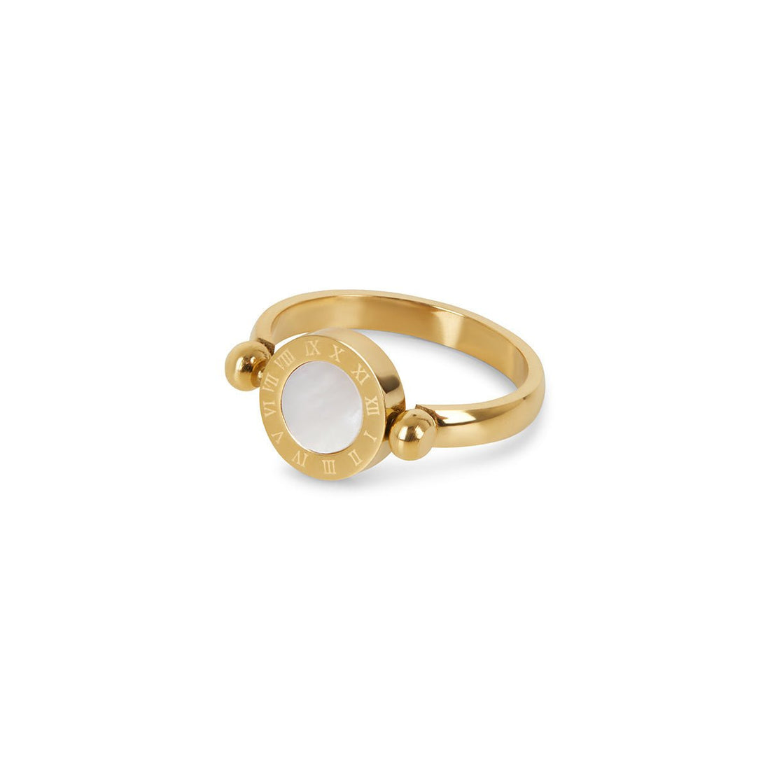 18K Gold-Plated Roman Numerals Spinner Ring