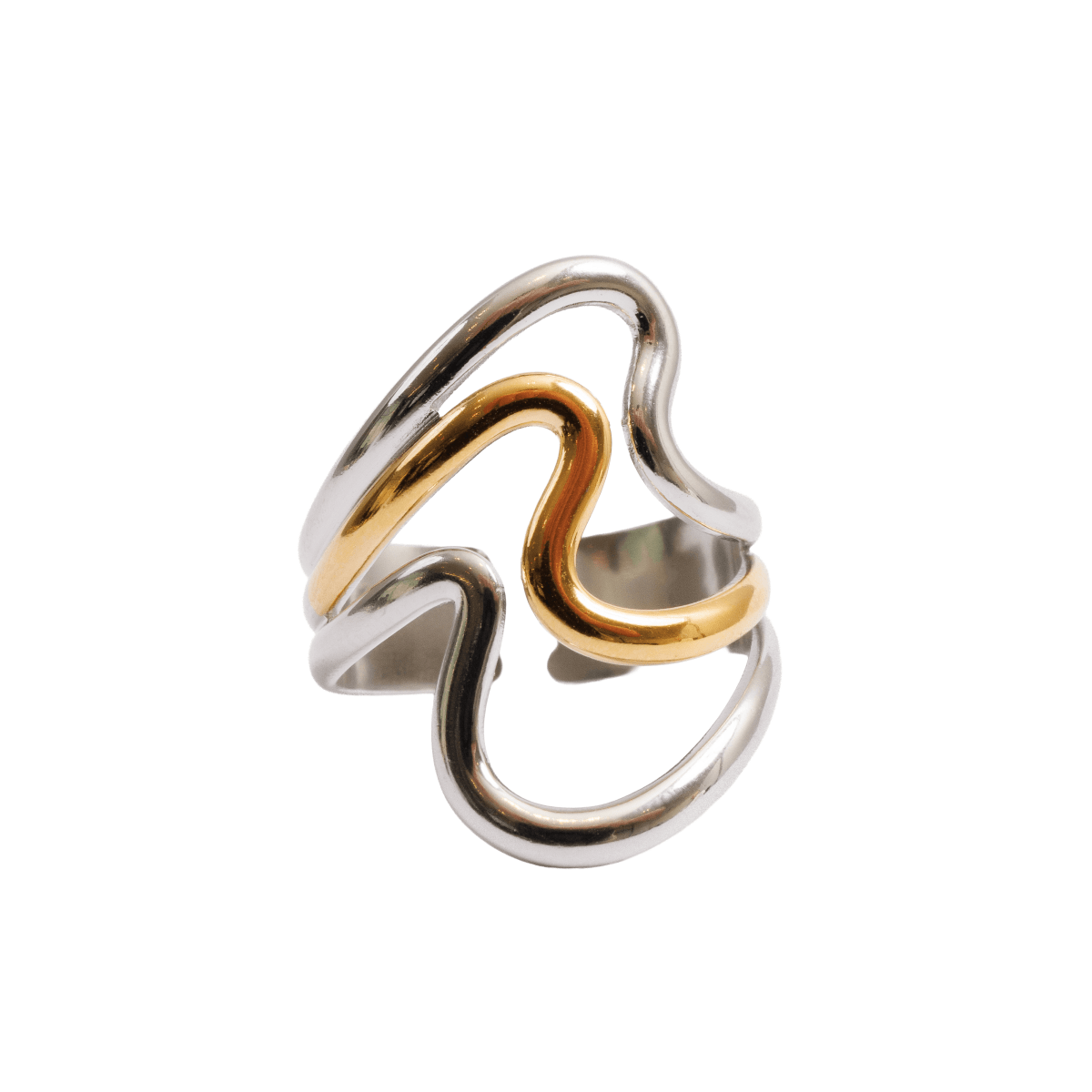 Ring Harmonia Dual Adjustable with Mixed Gold and Silver Finish