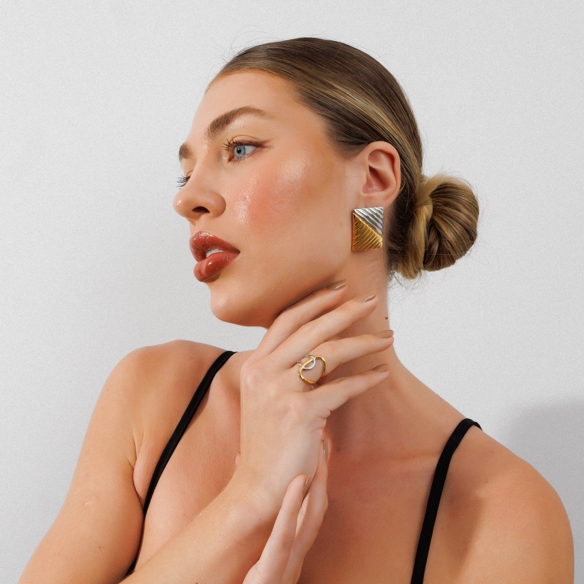 Ring Laços of Luz Adjustable with Mixed Gold and Silver Finish