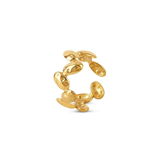 Textured Adjustable Organic Ring 18K Gold Plated