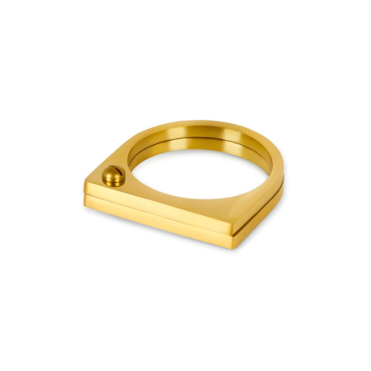 Flat Ring Screw 18K Gold Plated