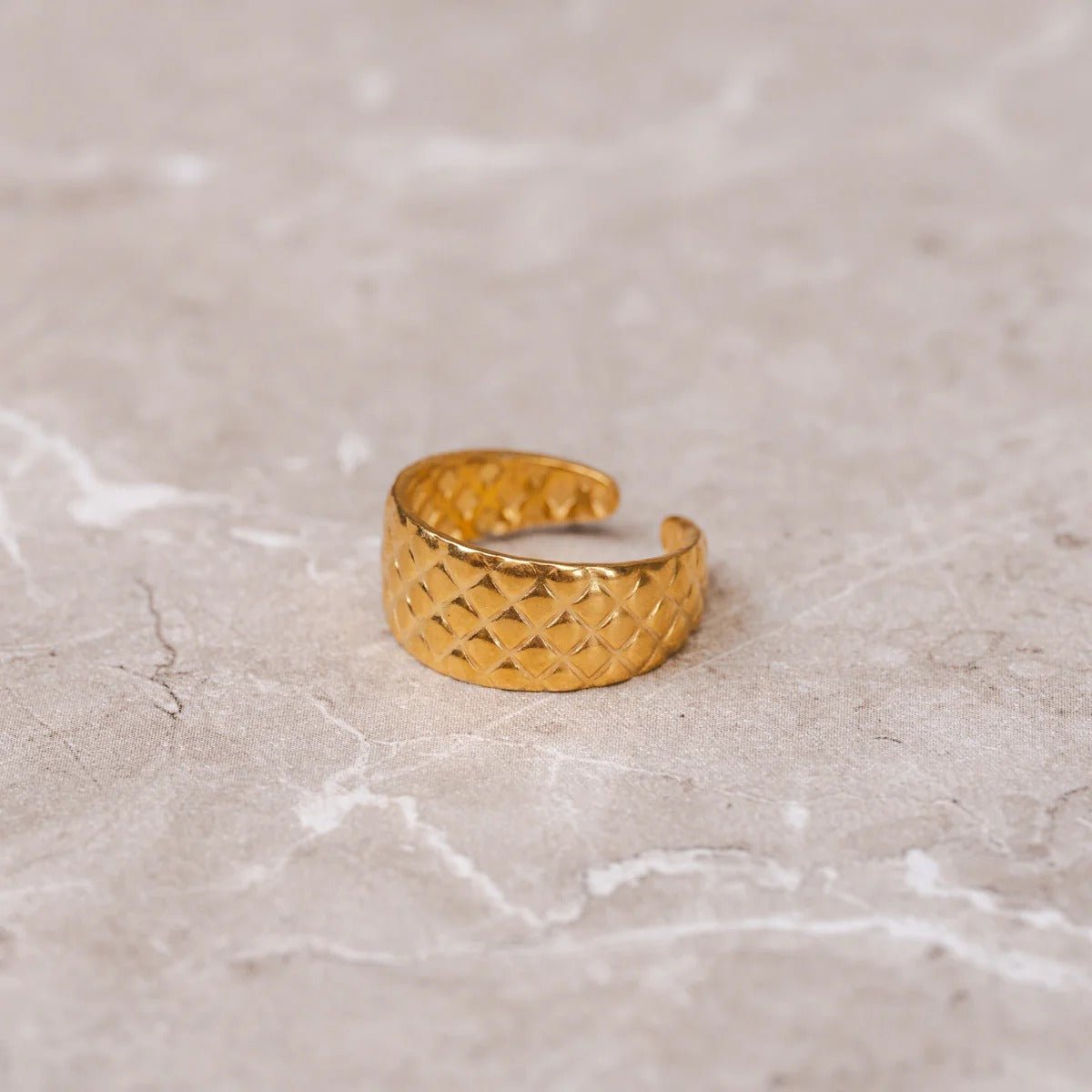 Luxurious Woven Ring Adjustable 18K Gold Plated