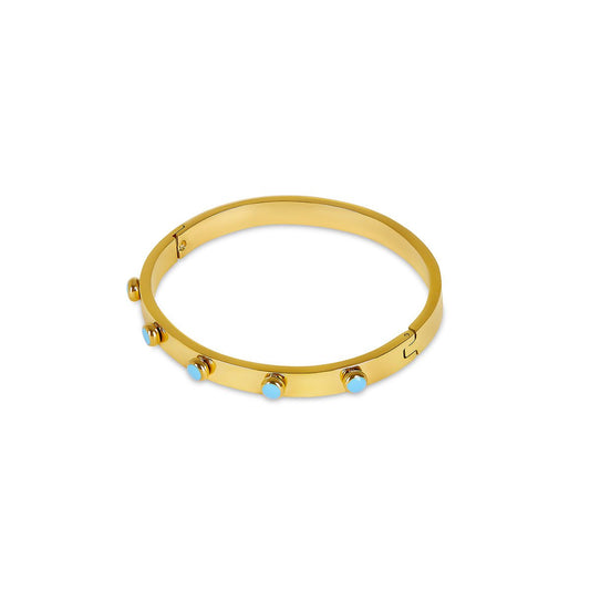 Aqua Stone Bracelet 18K Gold Plated