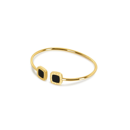 Bella Onyx Bracelet 18K Gold Plated