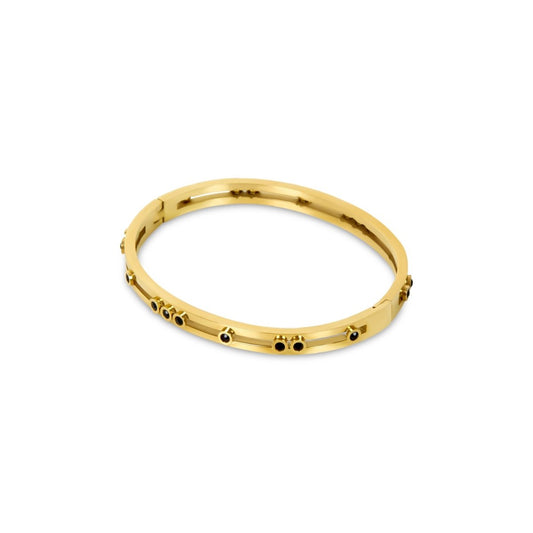 Bracelet Black Studs 18K Gold Plated