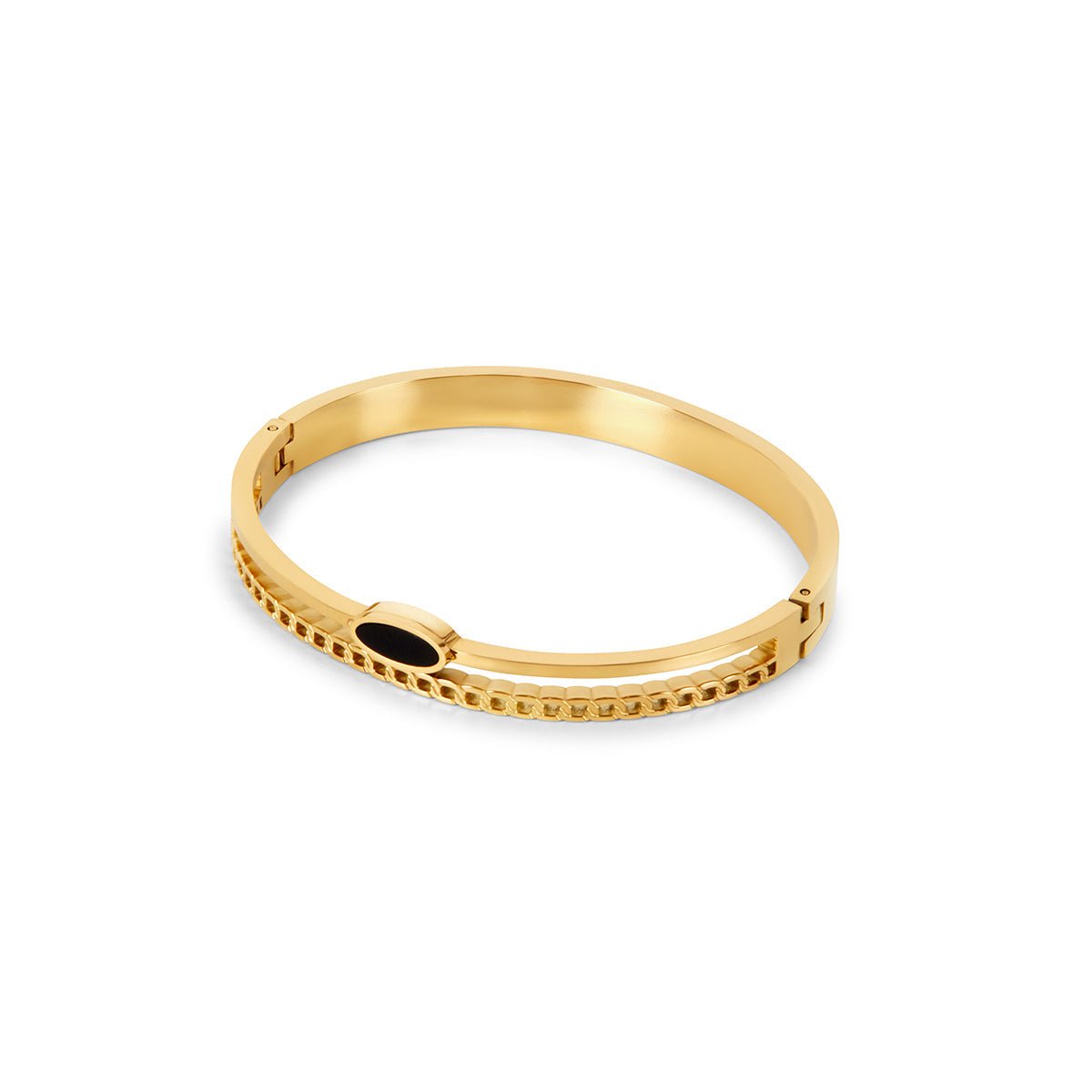 Layered Onyx Bracelet 18K Gold Plated