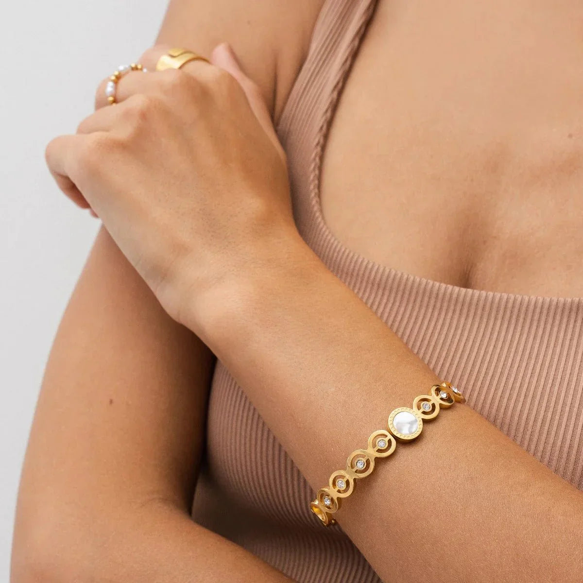 Olivia Zirconia Stone 18K Gold Plated Bracelet