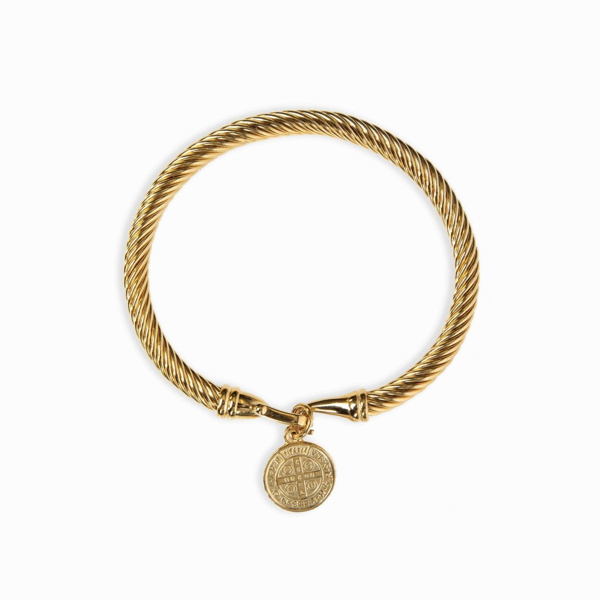 Saint Benedict Pendant Bracelet 18K Gold Plated