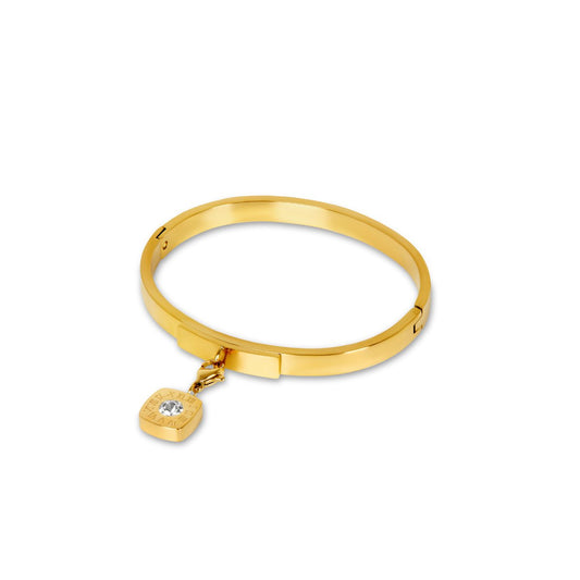 Square Charm Bracelet 18K Gold Plated