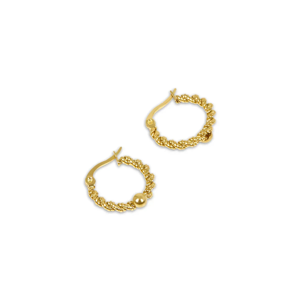 Earring Hoop Twist 18K Gold Plated