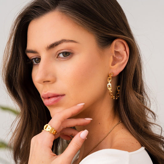 Alexandra Hoop Earring 18K Gold Plated