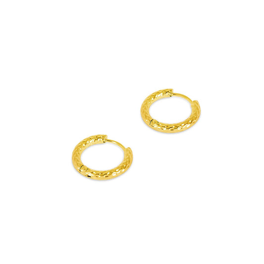 Textured Hoop Earring 18K Gold Plated