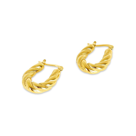 Twisted Hoop Earring 18K Gold Plated