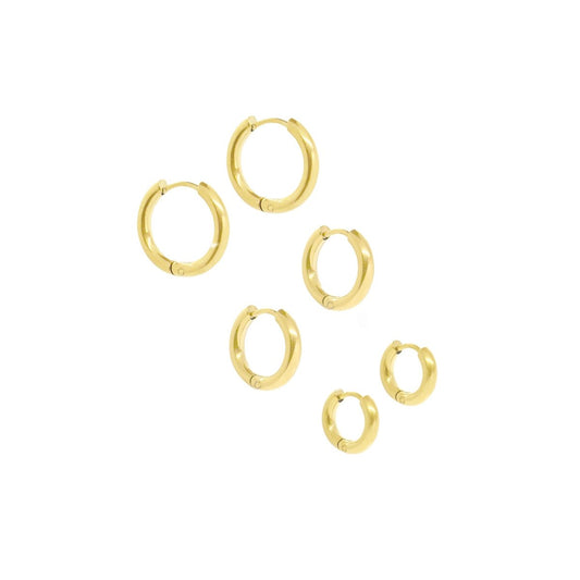 Trio of Hoops Earring 18K Gold Plated