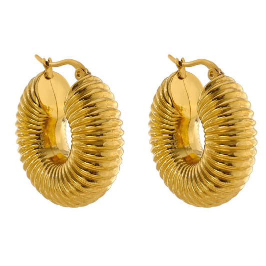 Bold Ziza Hoop Earrings 18K Gold Plated