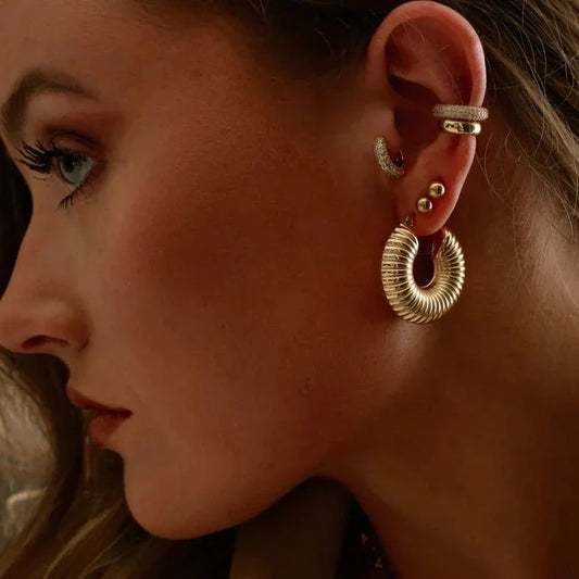 Bold Ziza Hoop Earrings 18K Gold Plated
