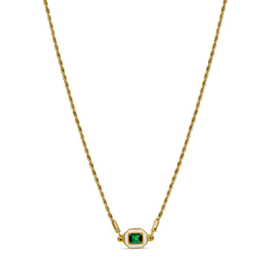 Aura Emerald Necklace 18K Gold Plated
