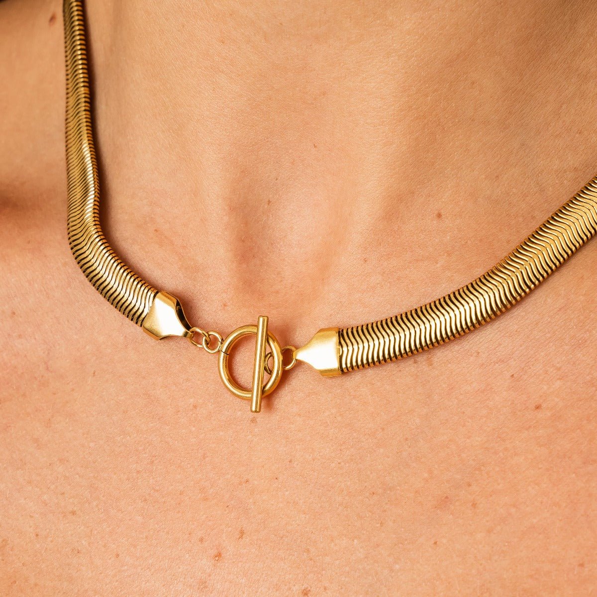 Choker Necklace Gaia Mesh 18K Gold Plated