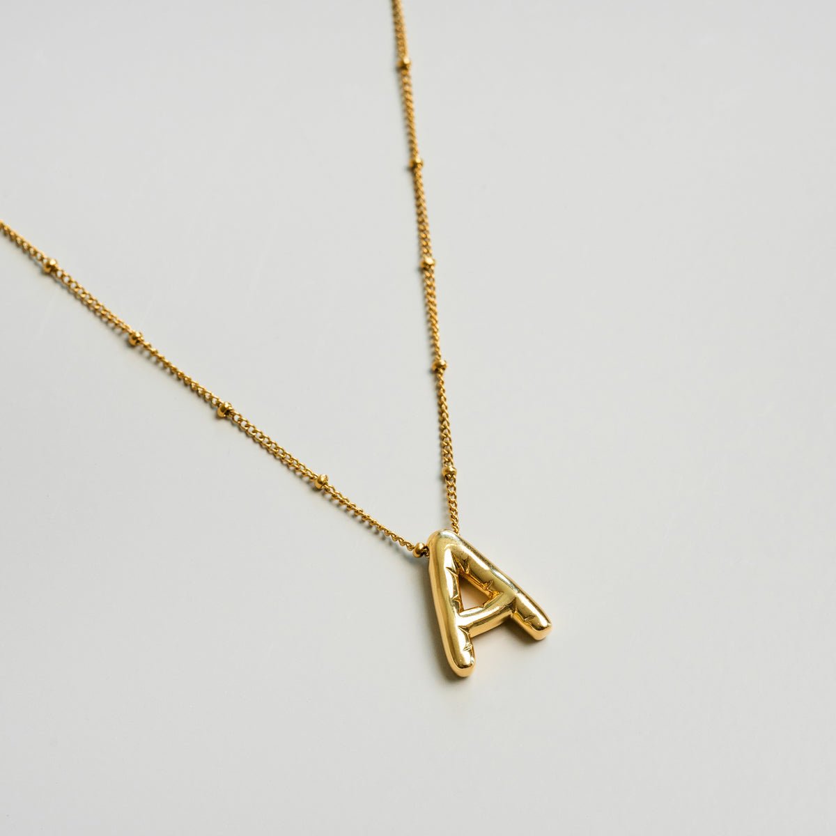 Necklace Letter Initial Bold 18K Gold Plated