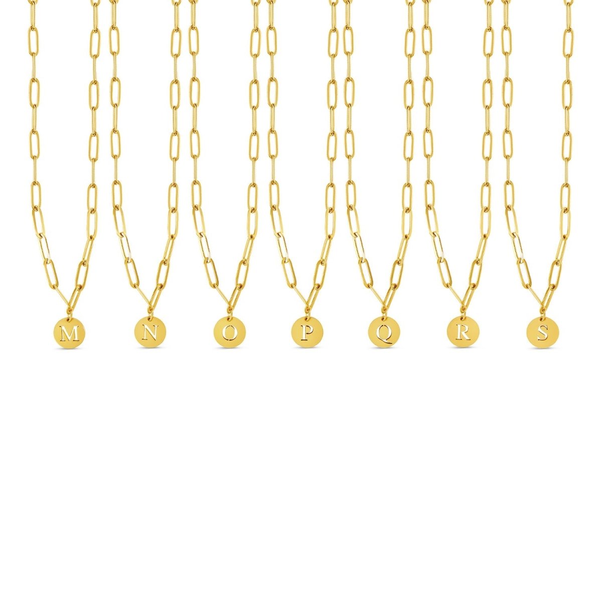 Necklace Letter Initial Clip Chain 18K Gold Plated