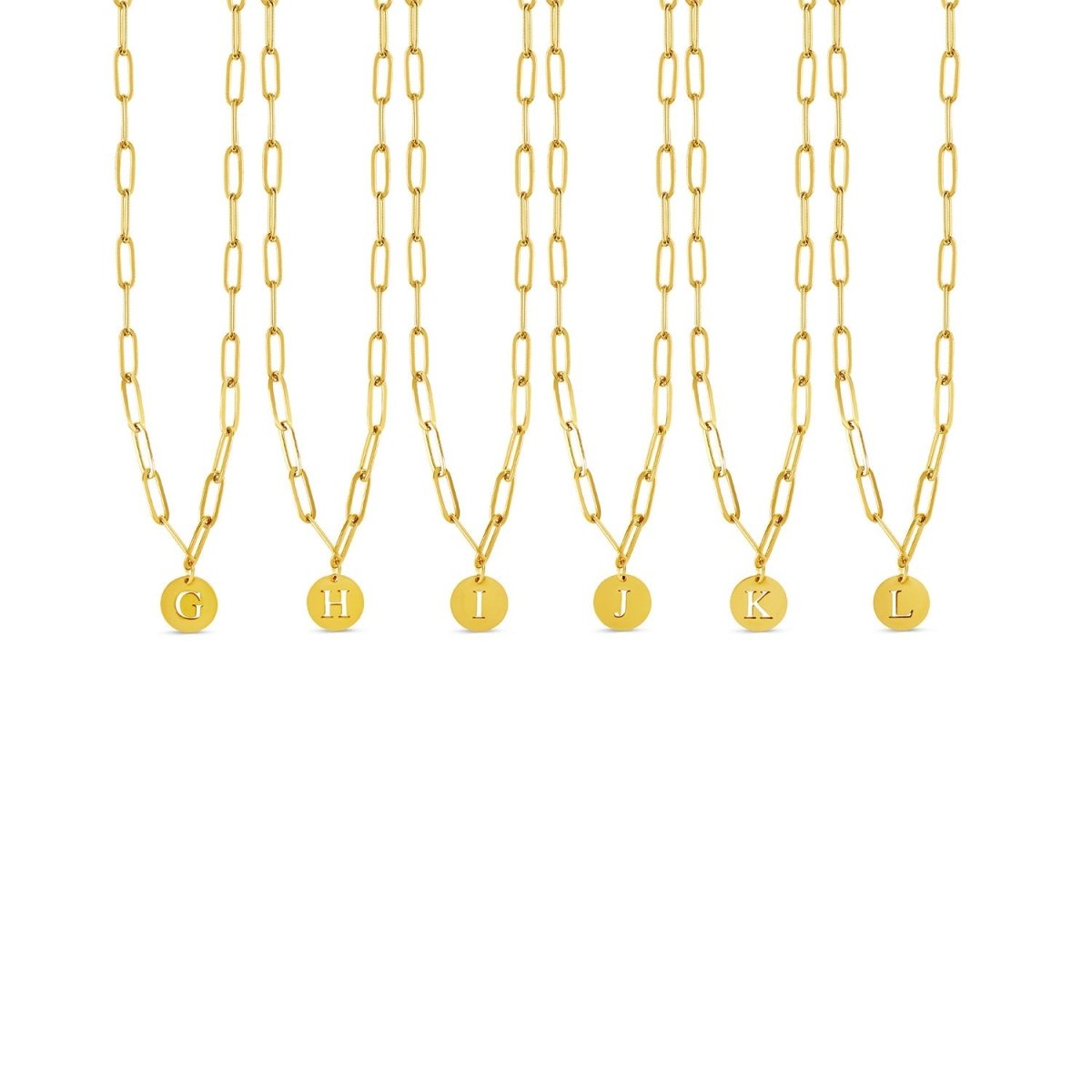 Necklace Letter Initial Clip Chain 18K Gold Plated