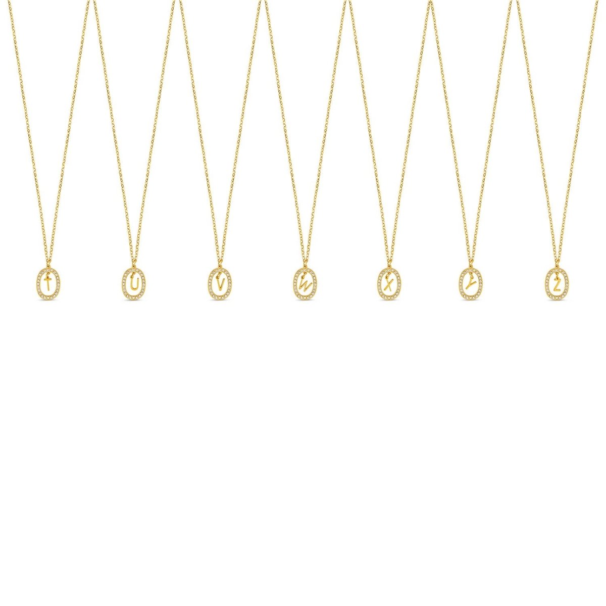 Necklace Letter Initial Prism 18K Gold Plated
