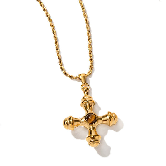 Tiger Eye Necklace 18K Gold Plated