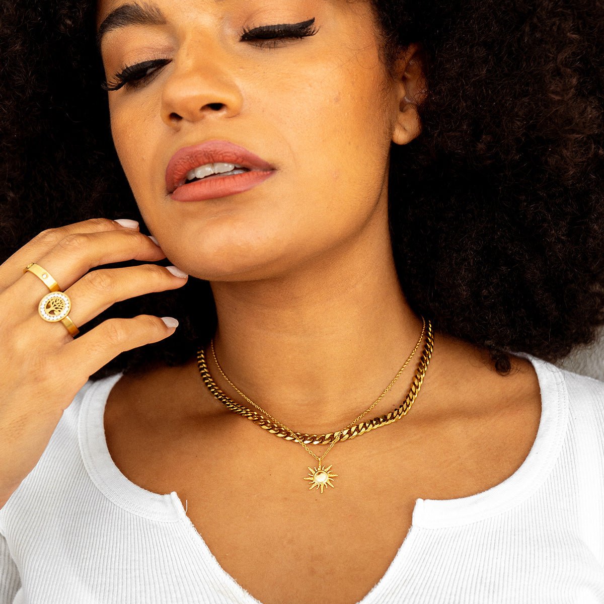 Necklace Solstice Pendant 18K Gold Plated