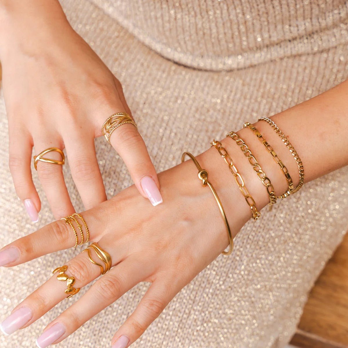 Elegance Bracelet & Knot Bracelet Kit 18K Gold Plated
