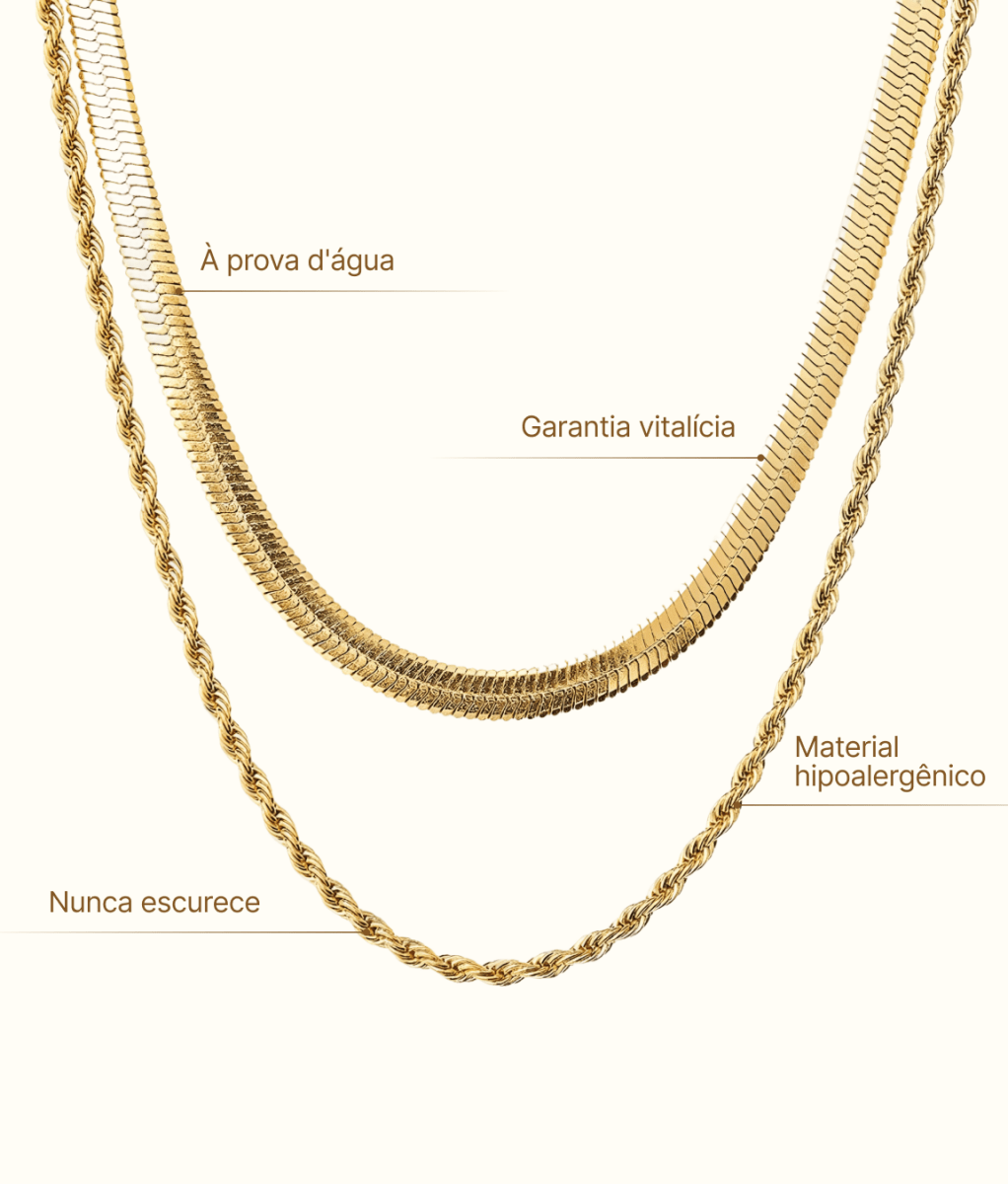 Melina Necklace Mix 18K Gold Plated