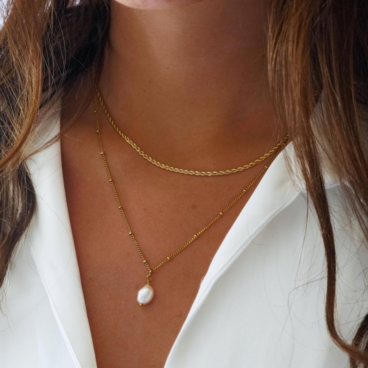 Everyday Double Necklace Mix 18K Gold Plated